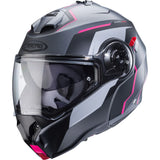 Caberg Duke Evo Move Matt Gun Metal Black Fuchsia Pink Motorcycle Helmet