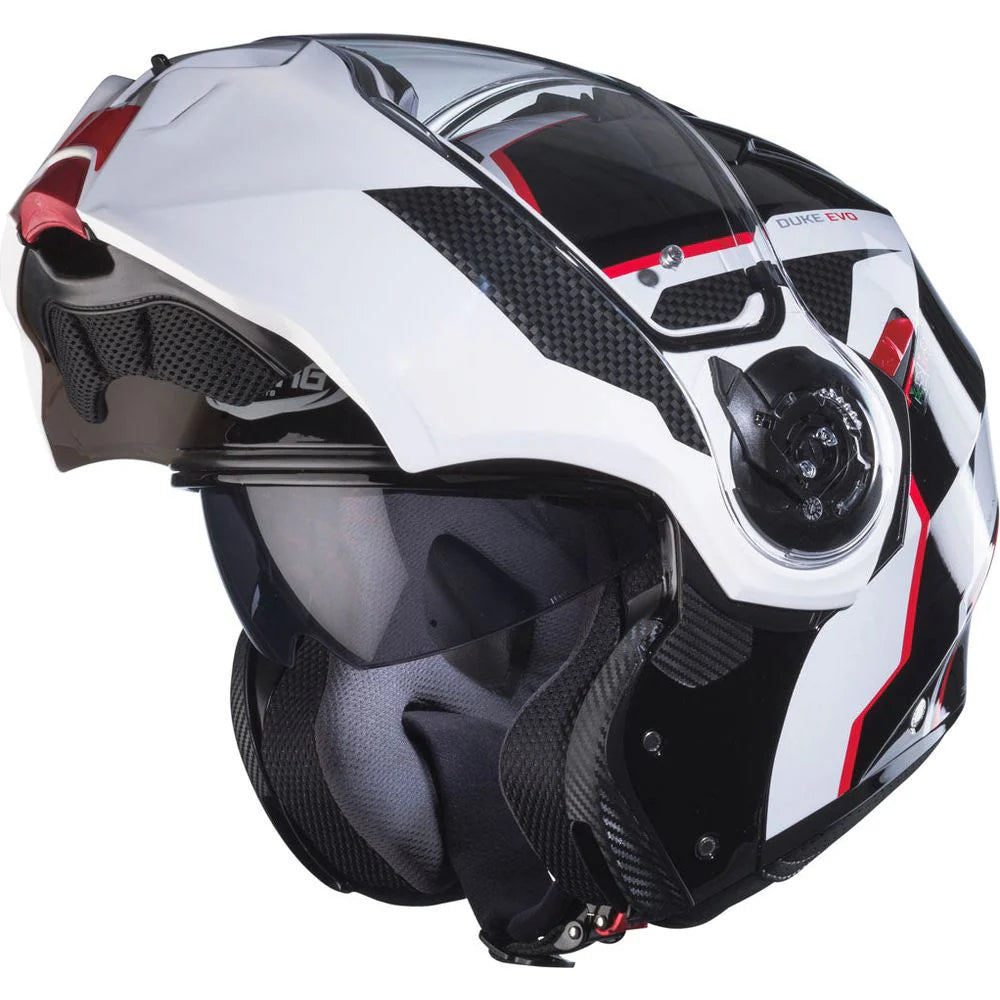 Caberg Duke Evo Move Black White Red Motorcycle Helmet