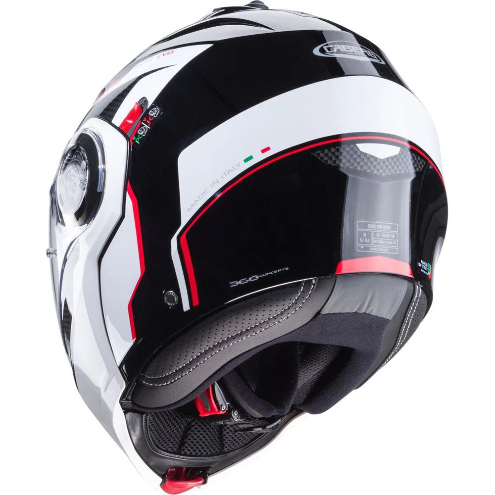 Caberg Duke Evo Move Black White Red Motorcycle Helmet