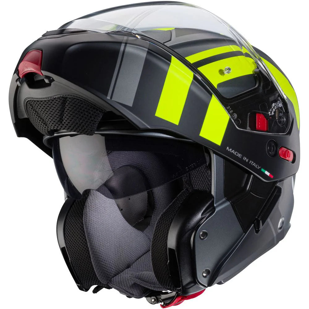 Caberg Horus X Road Matt Gun Fluo Yellow Black Motorcycle Helmet