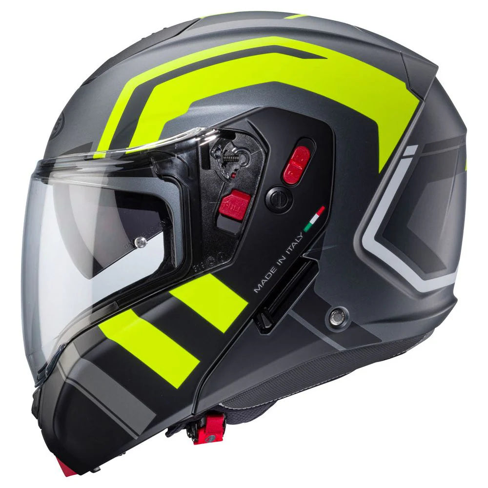 Caberg Horus X Road Matt Gun Fluo Yellow Black Motorcycle Helmet