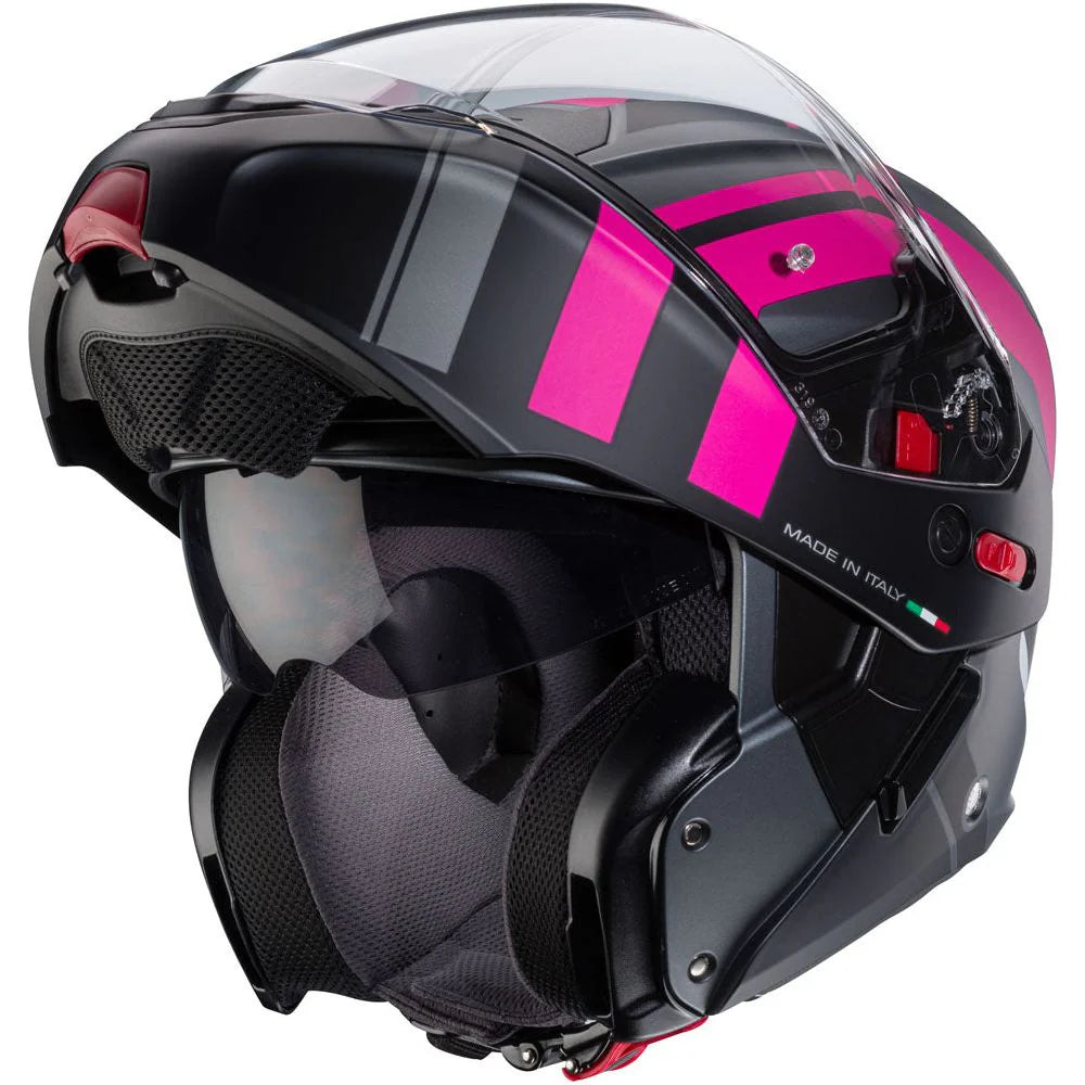 Caberg Horus X Road Matt Gun Fuchsia Black Motorcycle Helmet