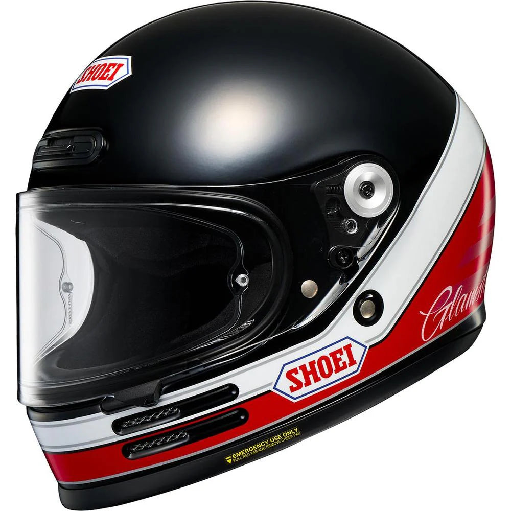 Shoei Glamster 06 ABIDING TC-1 Black White Red Motorcycle Helmet