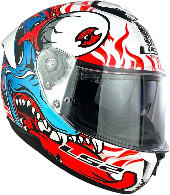 LS2 FF808 Stream II Inferno White Blue Motorcycle Helmet