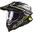 LS2 MX701 Explorer Edge Carbon Gloss Black Hi-Vis Yellow Motorcycle Helmet