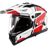 LS2 MX702 Pioneer II Hill Matt White Red Motorcycle Helmet