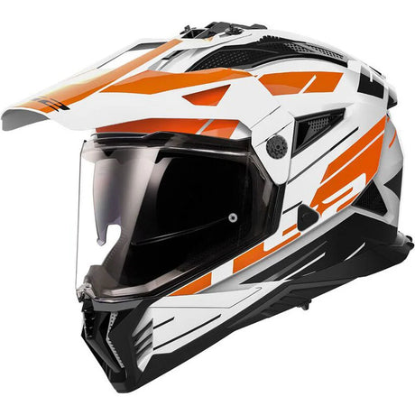 LS2 MX702 Pioneer II NAMIB White Orange Motorcycle Helmet