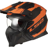 LS2 OF606 Drifter Mud Matt Black Orange Motorcycle Helmet 
