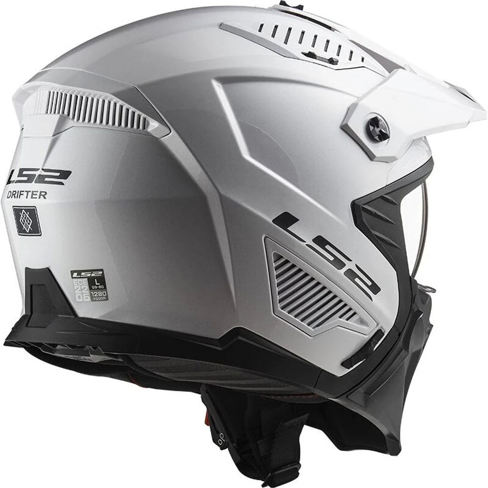 LS2 OF606 Drifter Solid White Motorcycle Helmet
