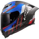 LS2 FF807 Dragon Carbon Trax Blue Red Motorcycle Helmet