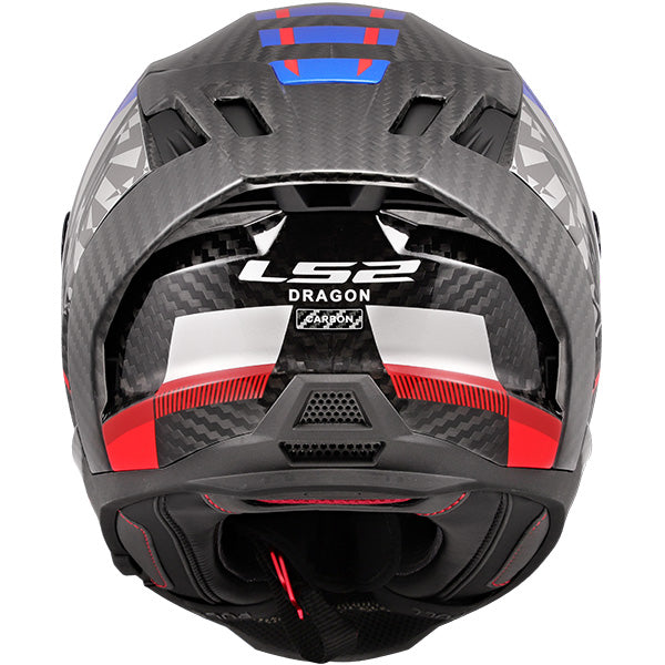 LS2 FF807 Dragon Carbon Trax Blue Red Motorcycle Helmet