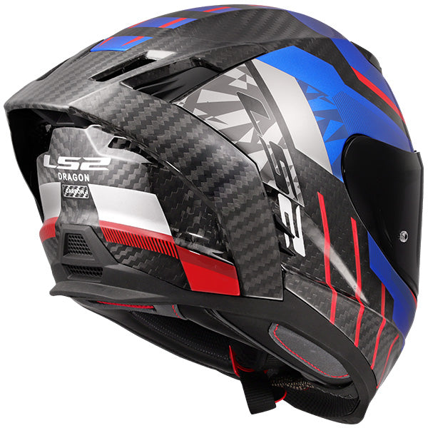 LS2 FF807 Dragon Carbon Trax Blue Red Motorcycle Helmet