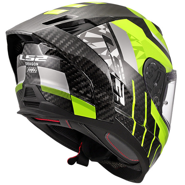 LS2 FF807 Dragon Carbon Trax Hi-Vis Motorcycle Helmet