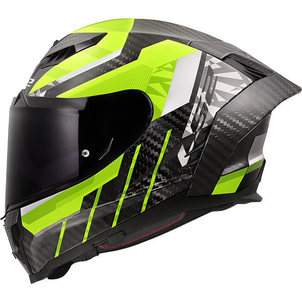 LS2 FF807 Dragon Carbon Trax Hi-Vis Motorcycle Helmet