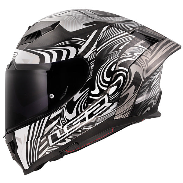 LS2 FF807 Dragon Carbon Enthuse Silver Motorcycle Helmet
