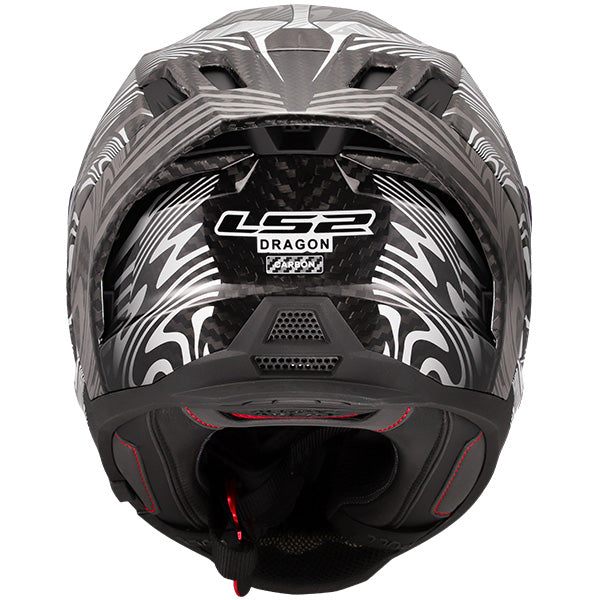 LS2 FF807 Dragon Carbon Enthuse Silver Motorcycle Helmet