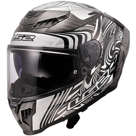 LS2 FF807 Dragon Carbon Enthuse Silver Motorcycle Helmet
