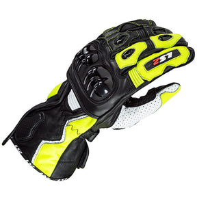 LS2 LS2 Swift Leather Motorcycle Gloves - Black / Neon Yellow