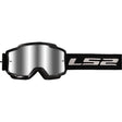 LS2 Charger Goggle Black Frame Silver Iridium Visor Lens