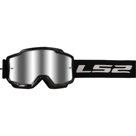LS2 Charger Goggle Black Frame Silver Iridium Visor Lens