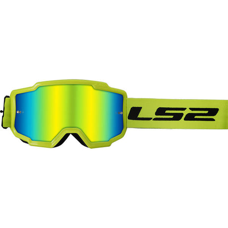 LS2 Charger Goggle Yellow Frame Yellow Iridium Visor Lens