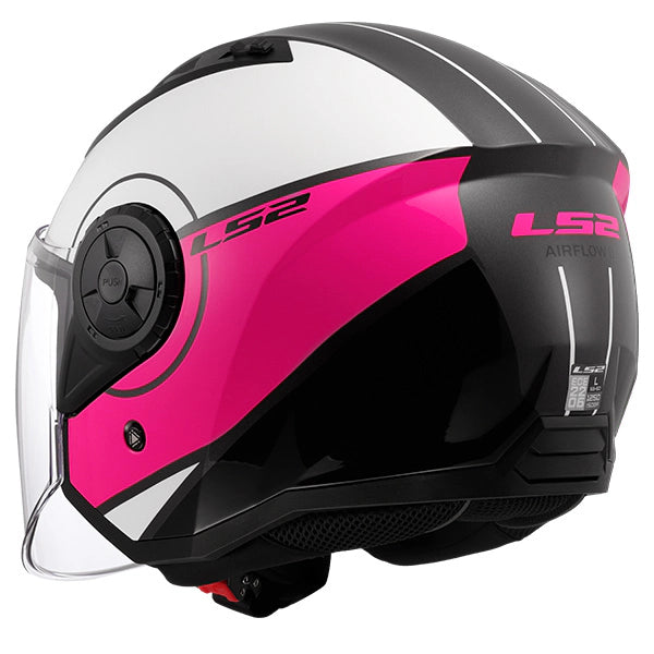 LS2 OF616 Airflow II Cover Matt White Pink Motorcycle Helmet