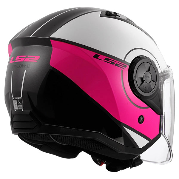 LS2 OF616 Airflow II Cover Matt White Pink Motorcycle Helmet