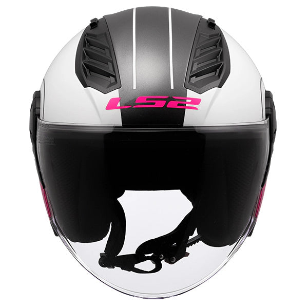 LS2 OF616 Airflow II Cover Matt White Pink Motorcycle Helmet