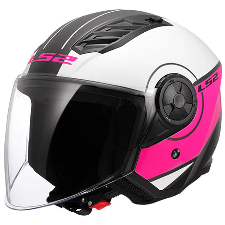 LS2 OF616 Airflow II Cover Matt White Pink Motorcycle Helmet 