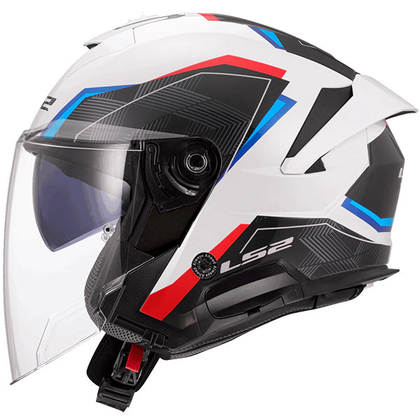 LS2 OF618 Verso II Air White Blue Red Motorcycle Helmet