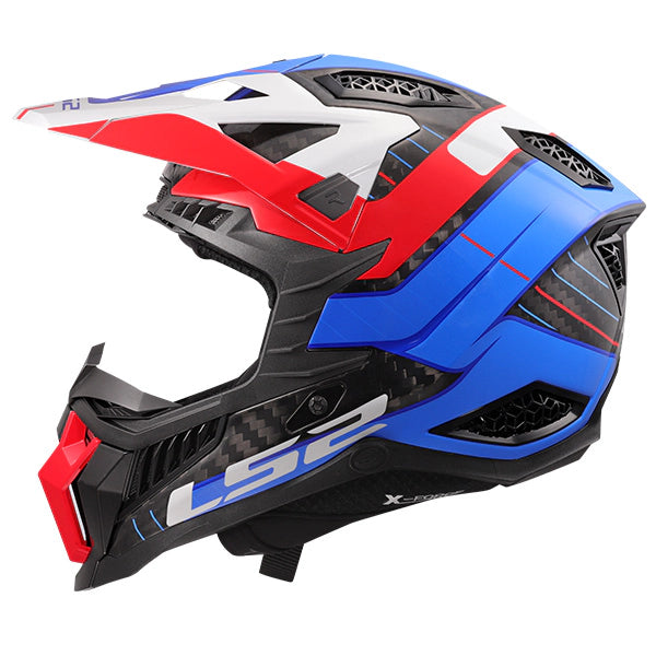 LS2 MX703 X-Force GALUO White Red Blue Carbon Motorcycle Helmet
