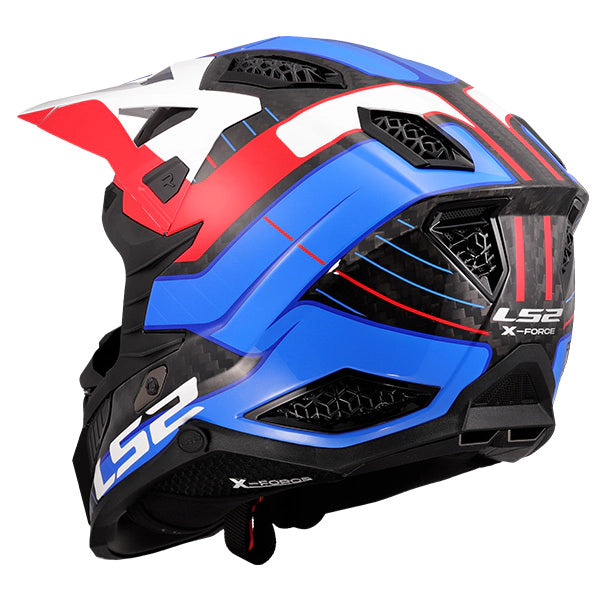 LS2 MX703 X-Force GALUO White Red Blue Carbon Motorcycle Helmet