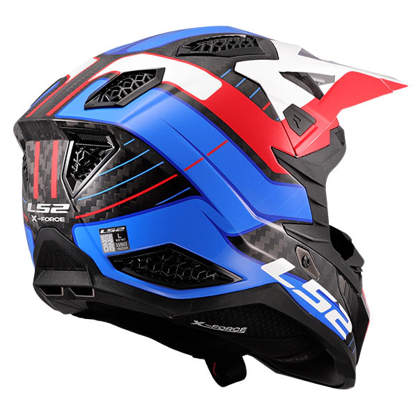 LS2 MX703 X-Force GALUO White Red Blue Carbon Motorcycle Helmet