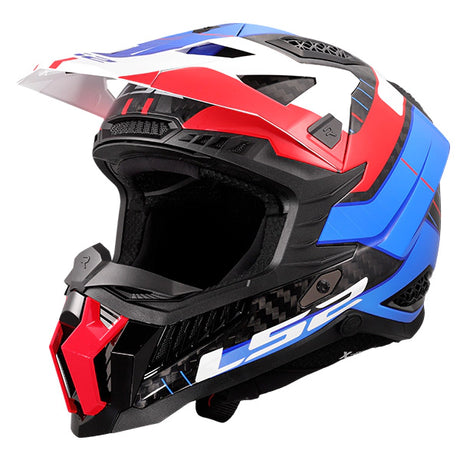 LS2 MX703 X-Force GALUO White Red Blue Carbon Motorcycle Helmet 