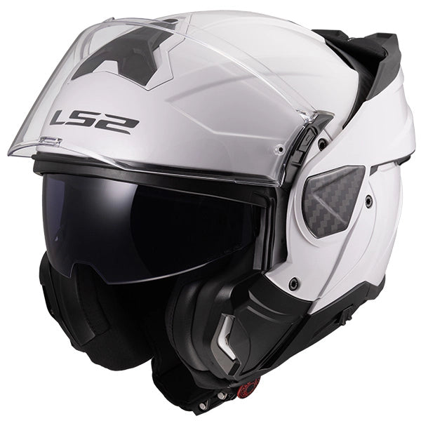 LS2 FF910 Advant II Solid Gloss White 180° Flip Modular Motorcycle Helmet