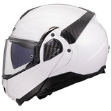 LS2 FF910 Advant II Solid Gloss White 180° Flip Modular Motorcycle Helmet