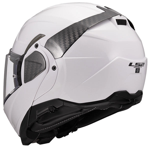 LS2 FF910 Advant II Solid Gloss White 180° Flip Modular Motorcycle Helmet