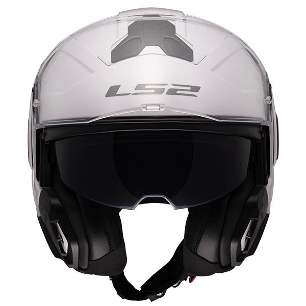 LS2 FF910 Advant II Solid Gloss White 180° Flip Modular Motorcycle Helmet