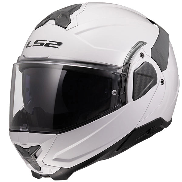 LS2 FF910 Advant II Solid Gloss White 180° Flip Modular Motorcycle Hel ...