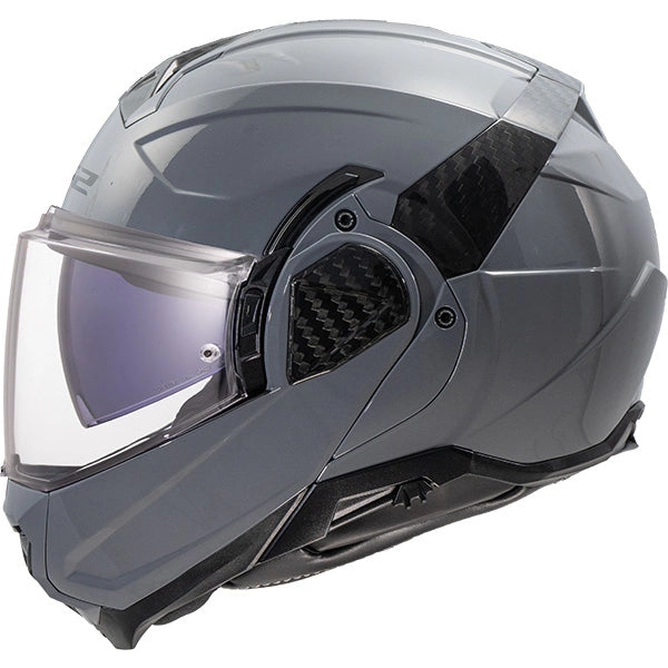 LS2 FF910 Advant II Solid Gloss Nardo Grey 180° Flip Modular Motorcycle Helmet