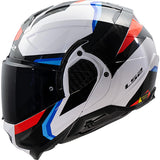LS2 FF910 Advant II Triple Gloss White Blue Red 180° Flip Modular Motorcycle Helmet