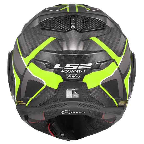 LS2 FF901 ADVANT X Future II Hi-Vis Yellow Carbon 180° Modular Motorcycle Helmet