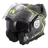 LS2 FF901 ADVANT X Future II Hi-Vis Yellow Carbon 180° Modular Motorcycle Helmet