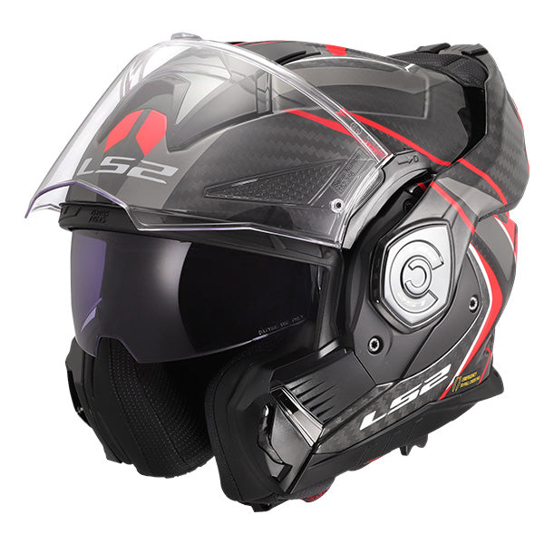 LS2 FF901 ADVANT X Future II Red Carbon 180° Modular Motorcycle Helmet
