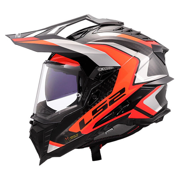 LS2 MX701 Explorer Frontier II Orange Carbon Motorcycle Helmet