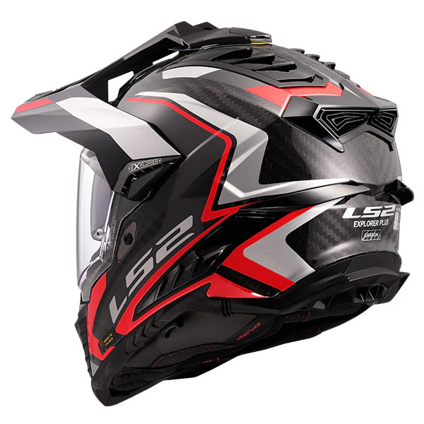 LS2 MX701 Explorer Frontier II Red Carbon Motorcycle Helmet