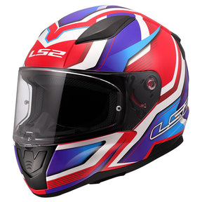 LS2 FF353 Rapid II Flitz White Blue Red Motorcycle Helmet 