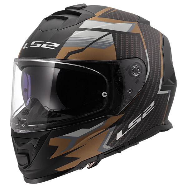 LS2 FF800 Storm II Tracker Black Gold Motorcycle Helmet 