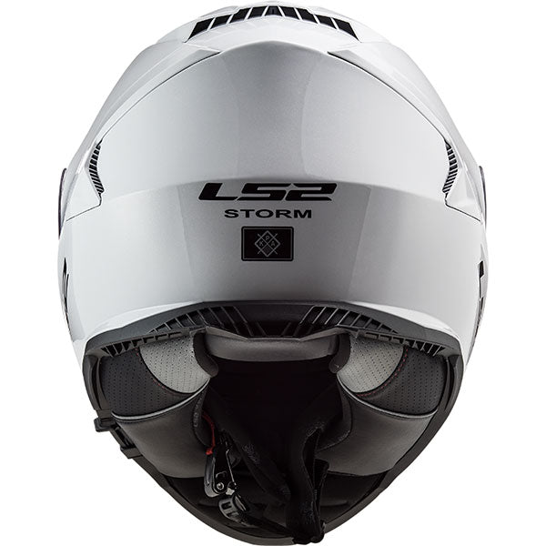 LS2 FF800 Storm II Solid Gloss White Motorcycle Helmet