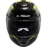 LS2 FF808 Stream II Solid Fury Black Hi-Vis Yellow Motorcycle Helmet